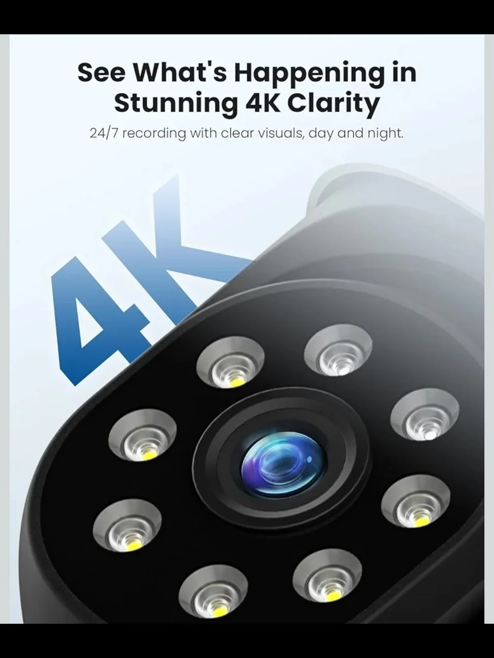 Hiseeu 4K 8MP Wireless Security Camera System 4 Cam PTZ WiFi NVR 1TB Auto Track